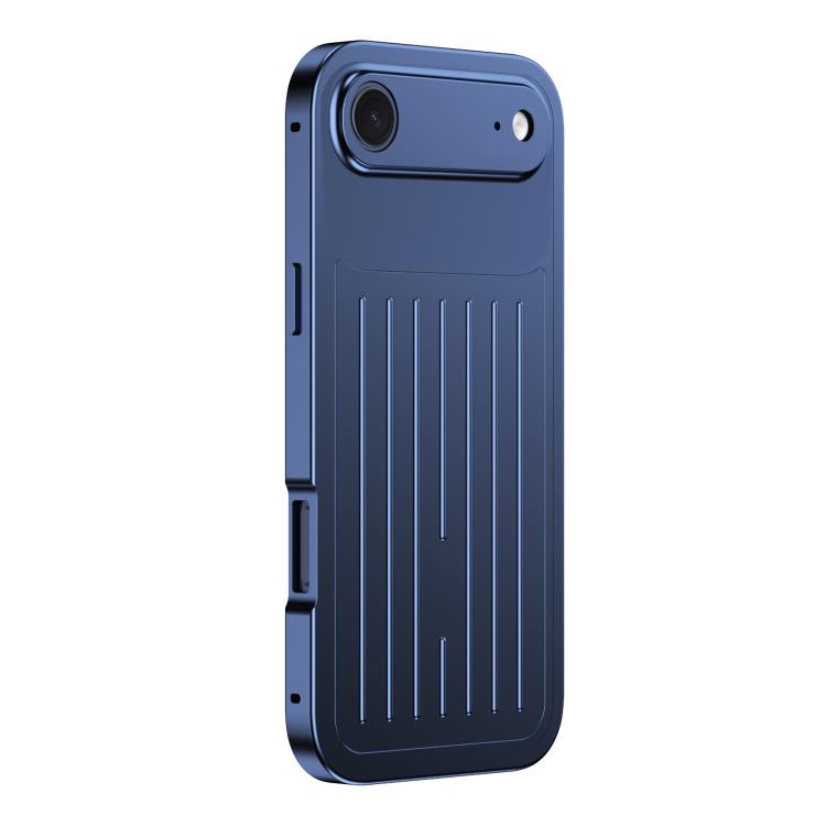 Custodia per telefono in lega di alluminio della serie King con texture a valigia e pellicola in vetro temperato., For iPhone 17 Pro Max, For iPhone 17 Pro, For iPhone Air, For iPhone 16 Pro Max