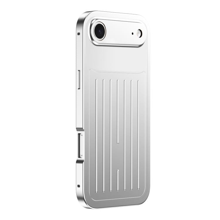 Custodia per telefono in lega di alluminio della serie King con texture a valigia e pellicola in vetro temperato., For iPhone 17 Pro Max, For iPhone 17 Pro, For iPhone Air, For iPhone 16 Pro Max