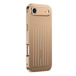 Custodia per telefono in lega di alluminio della serie King con texture a valigia e pellicola in vetro temperato., For iPhone 17 Pro Max, For iPhone 17 Pro, For iPhone Air, For iPhone 16 Pro Max