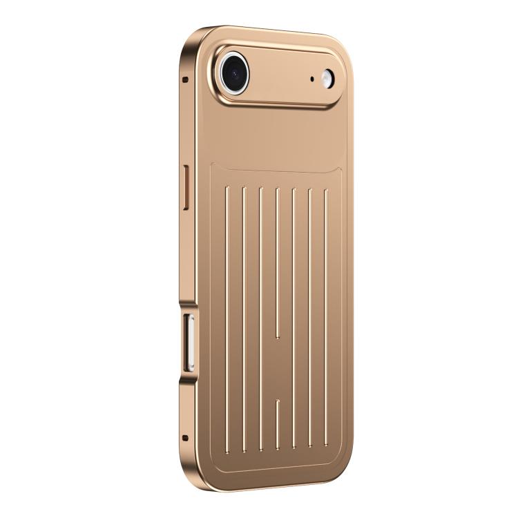Custodia per telefono in lega di alluminio della serie King con texture a valigia e pellicola in vetro temperato., For iPhone 17 Pro Max, For iPhone 17 Pro, For iPhone Air, For iPhone 16 Pro Max