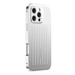 Custodia per telefono in lega di alluminio della serie King con texture a valigia e pellicola in vetro temperato., For iPhone 17 Pro Max, For iPhone 17 Pro, For iPhone Air, For iPhone 16 Pro Max