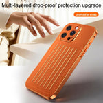 Custodia per telefono in lega di alluminio della serie King con texture a valigia e pellicola in vetro temperato., For iPhone 16 Pro, For iPhone 15 Pro Max, For iPhone 15 Pro, For iPhone 14 Pro