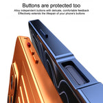 Custodia per telefono in lega di alluminio della serie King con texture a valigia e pellicola in vetro temperato., For iPhone 16 Pro, For iPhone 15 Pro Max, For iPhone 15 Pro, For iPhone 14 Pro