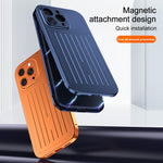 Custodia per telefono in lega di alluminio della serie King con texture a valigia e pellicola in vetro temperato., For iPhone 14 Pro Max