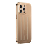 Custodia per telefono in lega di alluminio della serie King con texture a valigia e pellicola in vetro temperato., For iPhone 14 Pro Max
