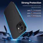 Custodia per telefono WANLONFENG serie TQ1 con texture in fibra di carbonio magnetica e 2 pellicole protettive per lo schermo., For iPhone 12, For iPhone 12 Pro Max, For iPhone 12 Pro, For iPhone 11 Pro Max