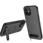 Custodia per telefono magnetica con supporto WANLONFENG e texture in fibra di carbonio., For iPhone 12, For iPhone 12 Pro Max, For iPhone 12 Pro, For iPhone 11 Pro Max