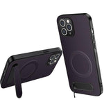 Custodia per telefono magnetica con supporto WANLONFENG e texture in fibra di carbonio., For iPhone 12, For iPhone 12 Pro Max, For iPhone 12 Pro, For iPhone 11 Pro Max