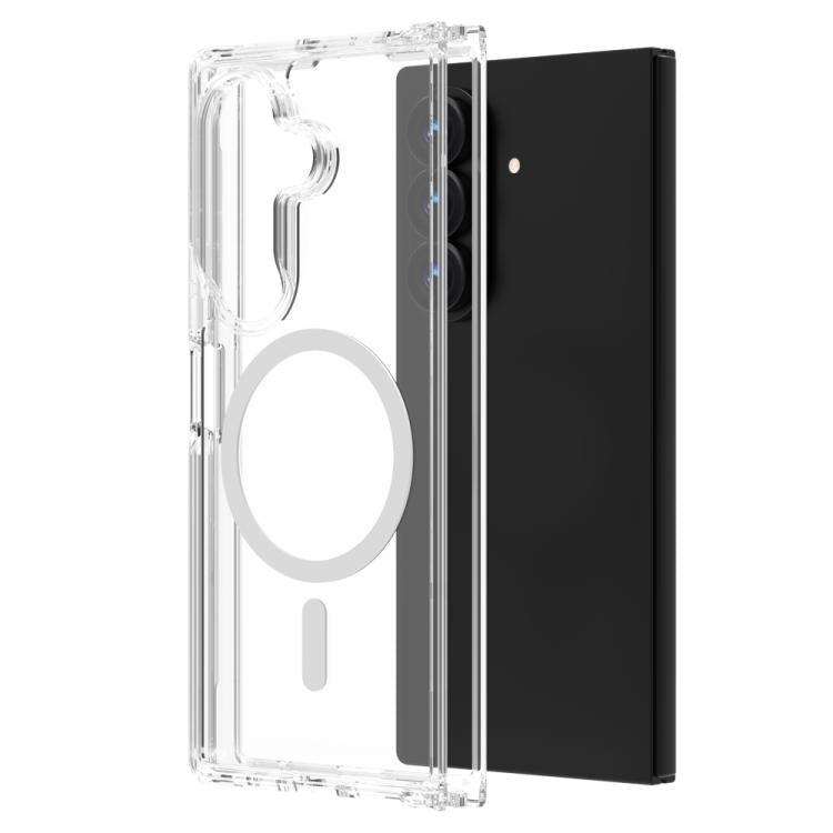 Custodia magnetica antiurto LeReach TOC Clear Series Dual-Composite Armor in TPU + acrilico per telefono, For Galaxy Z Fold7 5G, For Galaxy Z Flip7 5G