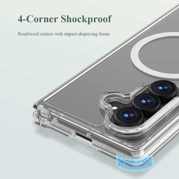 Custodia magnetica antiurto LeReach TOC Clear Series Dual-Composite Armor in TPU + acrilico per telefono, For Galaxy Z Fold7 5G, For Galaxy Z Flip7 5G