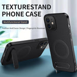 WANLONFENG Custodia per telefono magnetica con supporto integrato e texture in fibra di carbonio, con 2 pellicole protettive per lo schermo incluse., For iPhone 11, For iPhone 11 Pro