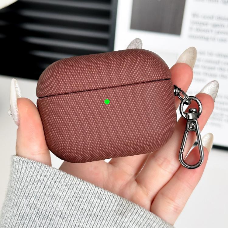 Custodia per auricolari antiurto in PC ibrido e pelle PU con moschettone, For AirPods Pro 3, For AirPods Pro 2, For AirPods Pro