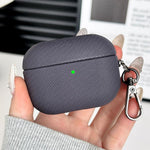 Custodia per auricolari antiurto in PC ibrido e pelle PU con moschettone, For AirPods Pro 3, For AirPods Pro 2, For AirPods Pro