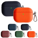Custodia per auricolari antiurto in PC ibrido e pelle PU con moschettone, For AirPods Pro 3, For AirPods Pro 2, For AirPods Pro