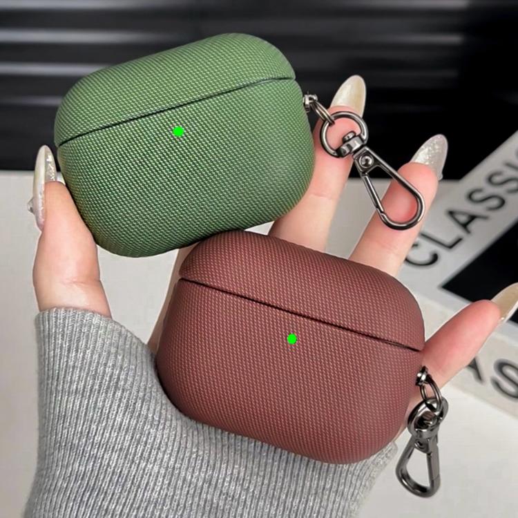 Custodia per auricolari antiurto in PC ibrido e pelle PU con moschettone, For AirPods Pro 3, For AirPods Pro 2, For AirPods Pro