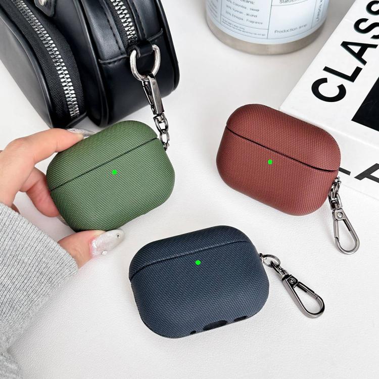 Custodia per auricolari antiurto in PC ibrido e pelle PU con moschettone, For AirPods Pro 3, For AirPods Pro 2, For AirPods Pro