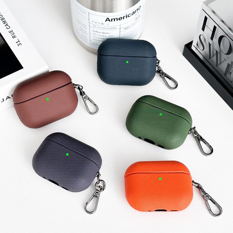 Custodia per auricolari antiurto in PC ibrido e pelle PU con moschettone, For AirPods Pro 3, For AirPods Pro 2, For AirPods Pro
