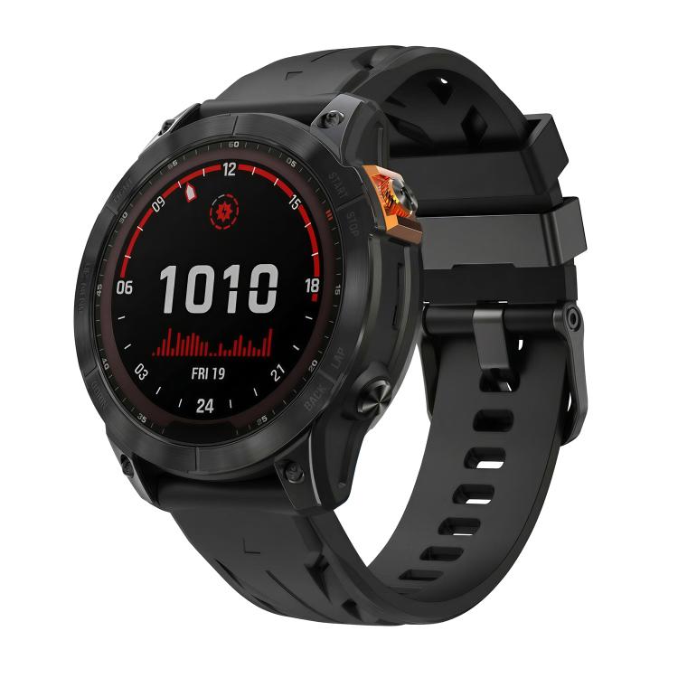 Cinturino per orologio in silicone con fibbia ad ardiglione nera., For Garmin 26mm, For Garmin 22mm
