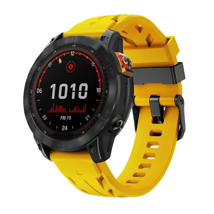 Cinturino per orologio in silicone con fibbia ad ardiglione nera., For Garmin 26mm, For Garmin 22mm