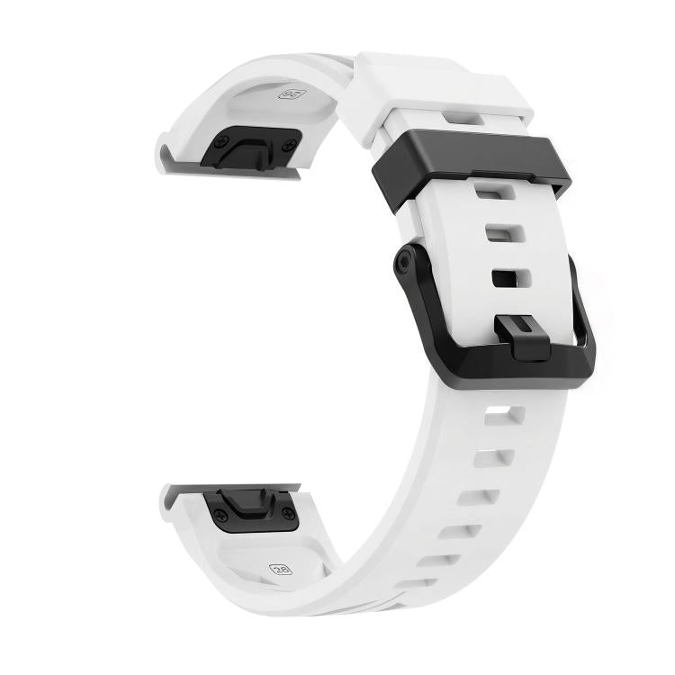 Cinturino per orologio in silicone con fibbia ad ardiglione nera., For Garmin 26mm, For Garmin 22mm