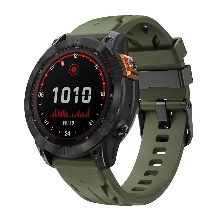 Cinturino per orologio in silicone con fibbia ad ardiglione nera., For Garmin 26mm, For Garmin 22mm