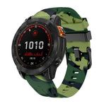 Cinturino per orologio in silicone con fibbia ad ardiglione nera., For Garmin 26mm, For Garmin 22mm