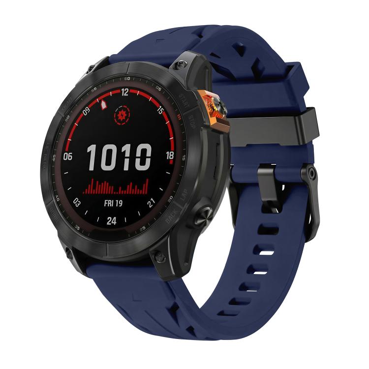 Cinturino per orologio in silicone con fibbia ad ardiglione nera., For Garmin 26mm, For Garmin 22mm