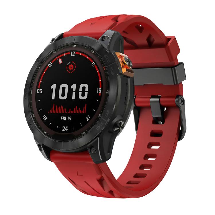 Cinturino per orologio in silicone con fibbia ad ardiglione nera., For Garmin 26mm, For Garmin 22mm