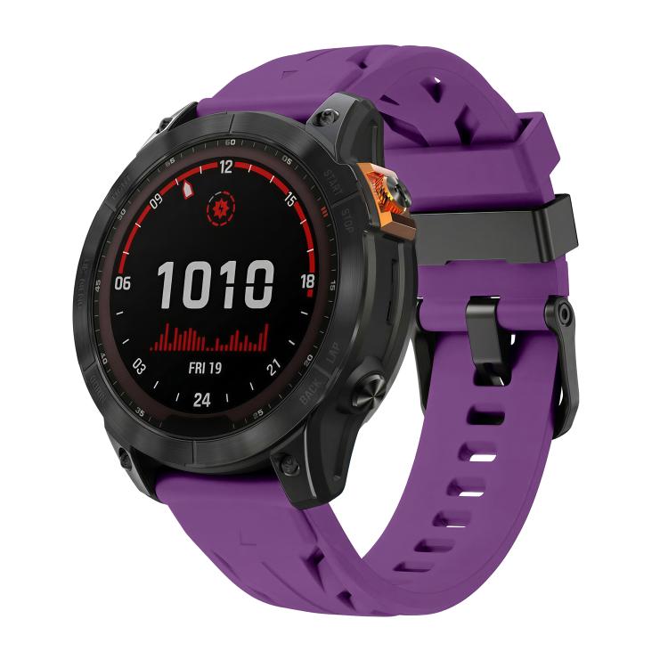 Cinturino per orologio in silicone con fibbia ad ardiglione nera., For Garmin 26mm, For Garmin 22mm