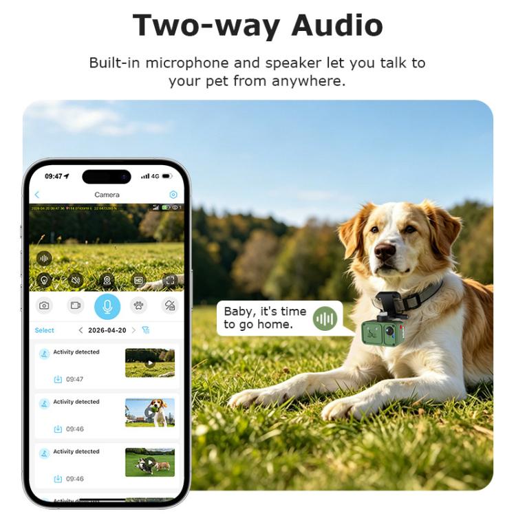 Localizzatore GPS per animali domestici 4G impermeabile per esterni con telecamera di monitoraggio in tempo reale, US Version