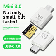 Lettore di schede mini Super Speed USB 3.0 da Type-C a TF., Type-C to TF Card