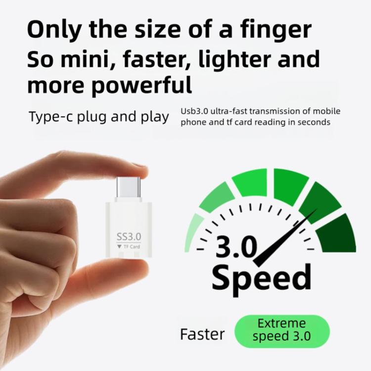 Lettore schede mini USB 3.0 Type-C a TF compatto