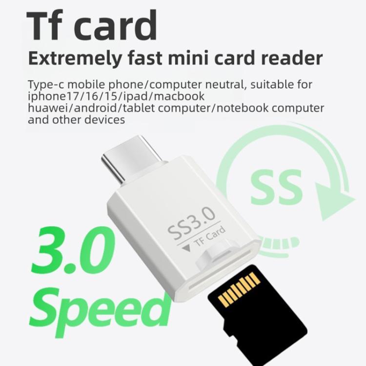 Lettore schede mini USB 3.0 Type-C a TF compatto