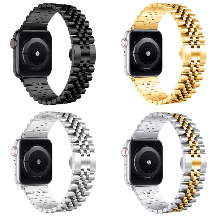 Cinturino in metallo con cinturino in acciaio di ricambio da cinque baht, For Apple Watch Ultra 49mm / Series 8&7 45mm / SE 2&6&SE&5&4 44mm / 3&2&1 42mm, For Apple Watch Series 8&7 41mm / SE 2&6&SE&5&4 40mm / 3&2&1 38mm