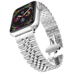 Cinturino in metallo con cinturino in acciaio di ricambio da cinque baht, For Apple Watch Ultra 49mm / Series 8&7 45mm / SE 2&6&SE&5&4 44mm / 3&2&1 42mm, For Apple Watch Series 8&7 41mm / SE 2&6&SE&5&4 40mm / 3&2&1 38mm