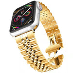 Cinturino in metallo con cinturino in acciaio di ricambio da cinque baht, For Apple Watch Ultra 49mm / Series 8&7 45mm / SE 2&6&SE&5&4 44mm / 3&2&1 42mm, For Apple Watch Series 8&7 41mm / SE 2&6&SE&5&4 40mm / 3&2&1 38mm