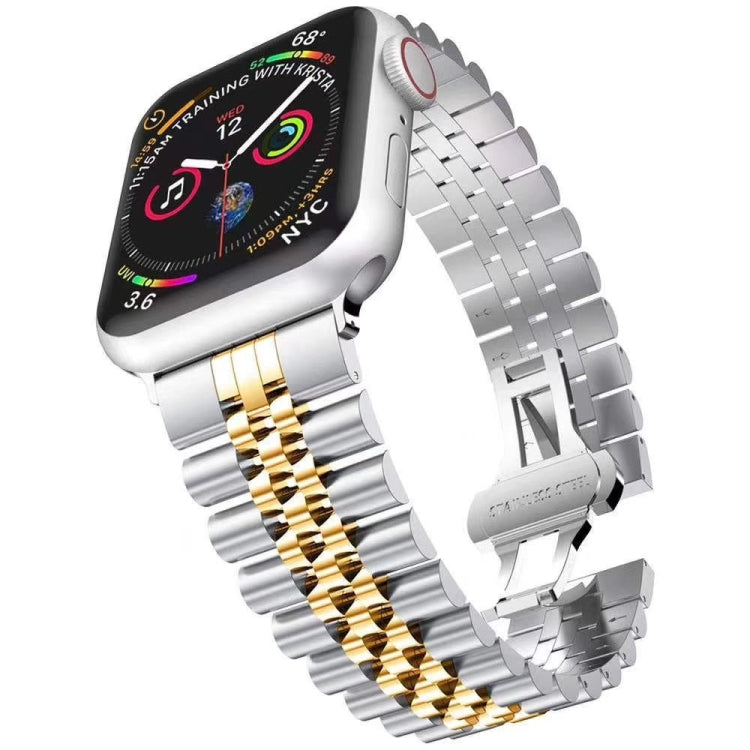 Cinturino in metallo con cinturino in acciaio di ricambio da cinque baht, For Apple Watch Ultra 49mm / Series 8&7 45mm / SE 2&6&SE&5&4 44mm / 3&2&1 42mm, For Apple Watch Series 8&7 41mm / SE 2&6&SE&5&4 40mm / 3&2&1 38mm