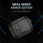 Custodia per auricolari wireless LeReach Mega Series Armor Edition con supporto, For AirPods Pro 3