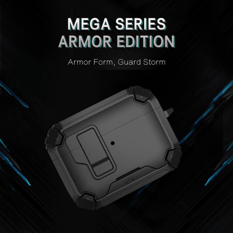 Custodia per auricolari wireless LeReach Mega Series Armor Edition con supporto, For AirPods Pro 3