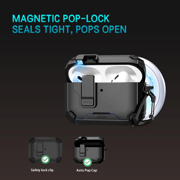 Custodia per auricolari wireless LeReach Mega Series Armor Edition con supporto, For AirPods Pro 3
