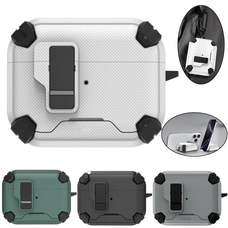 Custodia per auricolari wireless LeReach Mega Series Fiber Armor Edition con supporto, For AirPods Pro 3