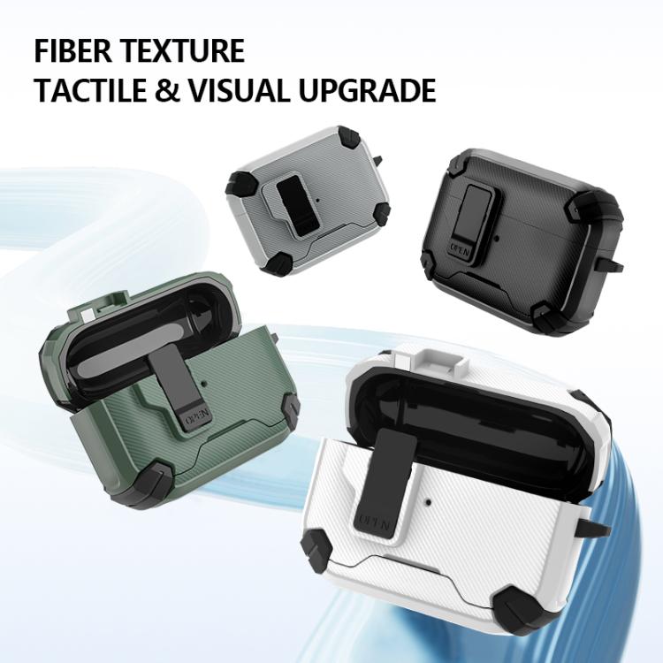 Custodia per auricolari wireless LeReach Mega Series Fiber Armor Edition con supporto, For AirPods Pro 3