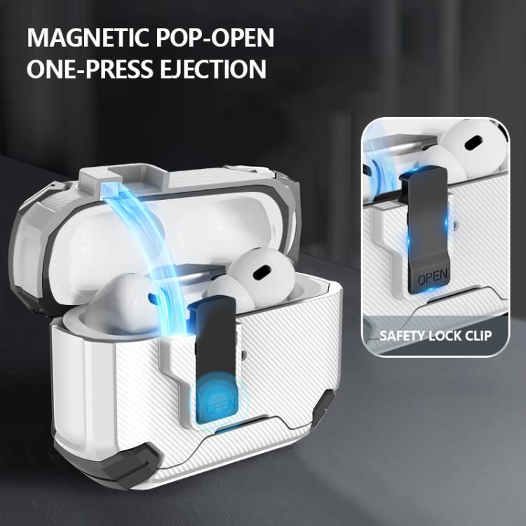 Custodia per auricolari wireless LeReach Mega Series Fiber Armor Edition con supporto, For AirPods Pro 3
