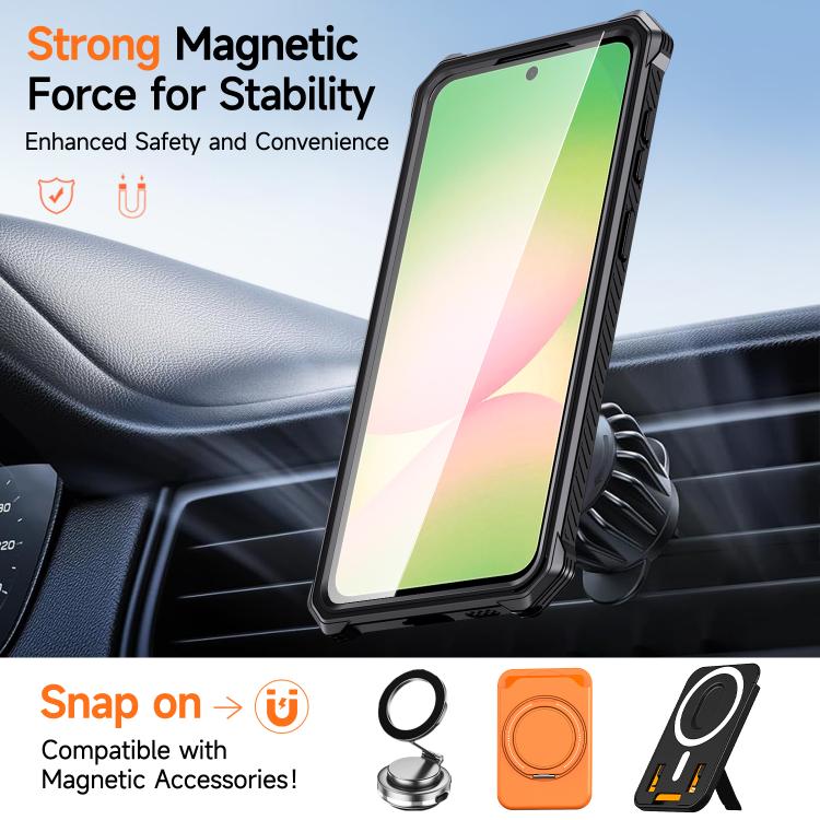 Custodia per telefono antiurto con supporto metallico nascosto e magnetico., For Galaxy A57 5G, For Galaxy A16 / A17 / A26 5G