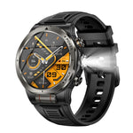 Smartwatch sportivo KT91 con display AMOLED da 1,43 pollici e torcia integrata, compatibile con il monitoraggio della salute.