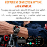 Smartwatch sportivo KT91 con display AMOLED da 1,43 pollici e torcia integrata, compatibile con il monitoraggio della salute.