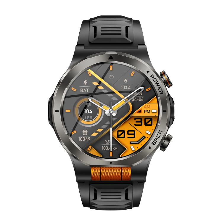 Smartwatch sportivo KT91 con display AMOLED da 1,43 pollici e torcia integrata, compatibile con il monitoraggio della salute.