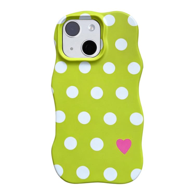 Custodia per telefono ibrida in PC e TPU con motivo a onde, punti e cuori stampati IMD., For iPhone 15, For iPhone 14, For iPhone 14 Pro, For iPhone 14 Pro Max, For iPhone 13