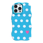 Custodia per telefono ibrida in PC e TPU con motivo a onde, punti e cuori stampati IMD., For iPhone 15, For iPhone 14, For iPhone 14 Pro, For iPhone 14 Pro Max, For iPhone 13