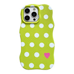 Custodia per telefono ibrida in PC e TPU con motivo a onde, punti e cuori stampati IMD., For iPhone 15, For iPhone 14, For iPhone 14 Pro, For iPhone 14 Pro Max, For iPhone 13
